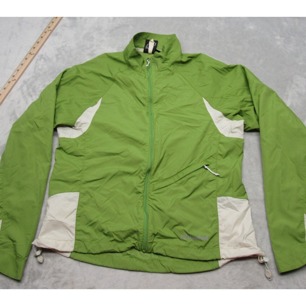 Cloudveil Jacket Womens Large Green Colorblock Light Full Zip Ripstop Rain Wind